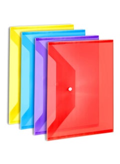 LEOBRO Plastic Envelopes With Snap Closure, Us Letter A4 Size Plastic File Folders For Documents, Clear Envelopes Pouches Folders For School Work Office Organization, Filing Envelopes  - Image 1