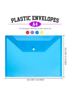 LEOBRO Plastic Envelopes With Snap Closure, Us Letter A4 Size Plastic File Folders For Documents, Clear Envelopes Pouches Folders For School Work Office Organization, Filing Envelopes  - Image 3
