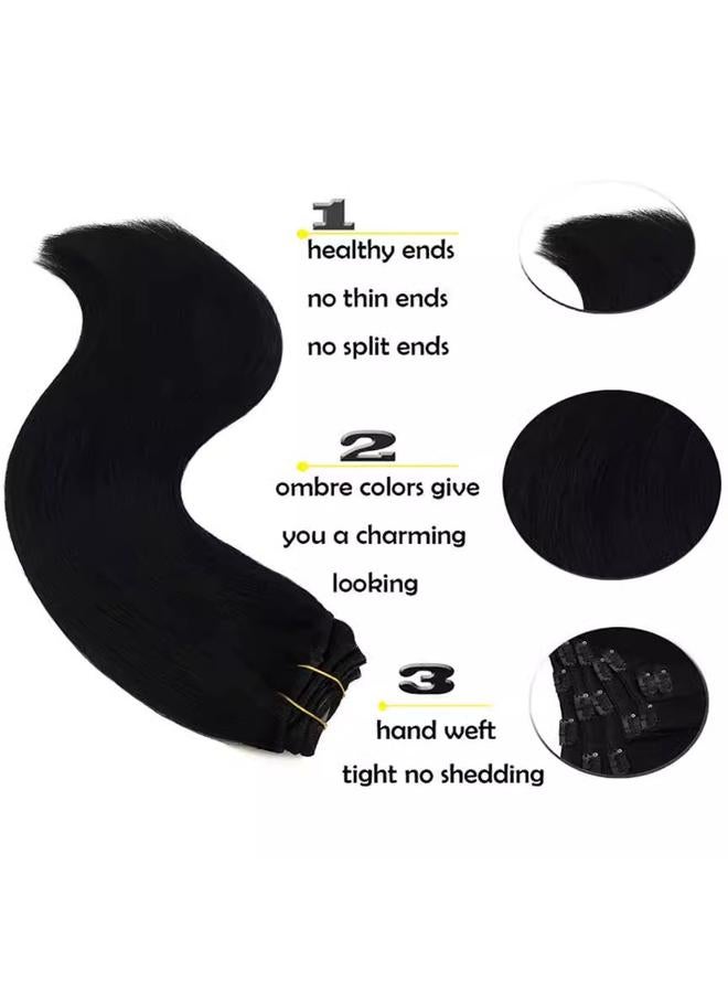 Bluejw European And American Real Hair Wig Women's Card Hair Seven-Piece Set Real Hair Extending Clip In Human Hair - Image 3