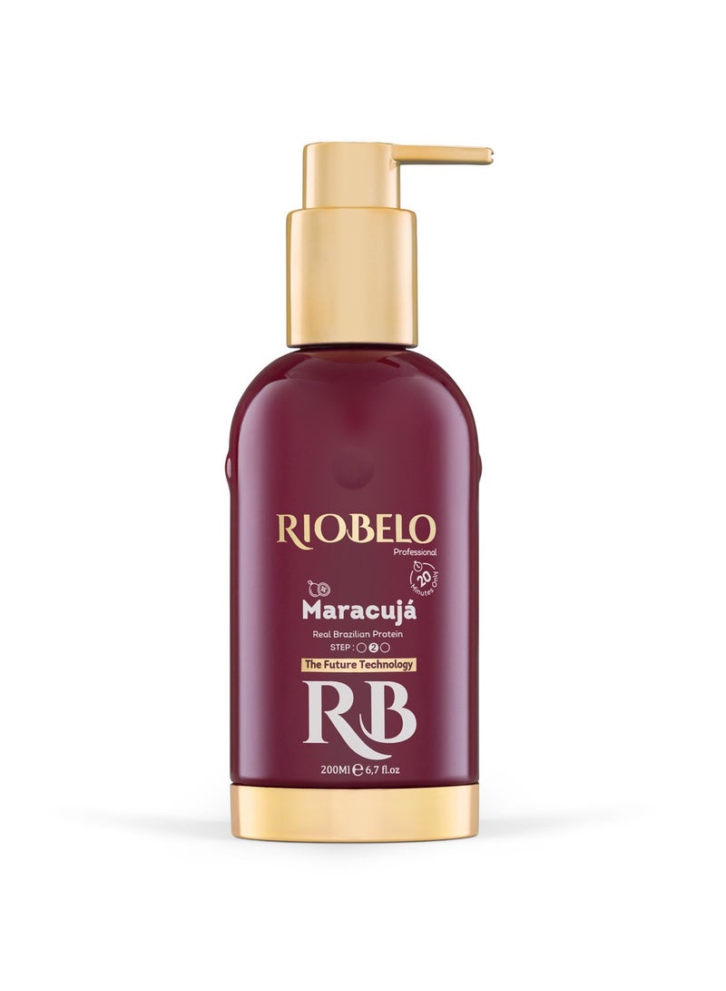 RIOBELO Hair Protein, Maracujá Protein Treatment for Hair, Brazilian Protein Hair Kit for Curly & Normal Hair by RIOBELO Professional Real, 200ml - 3 Steps Home Care Kit - Image 3