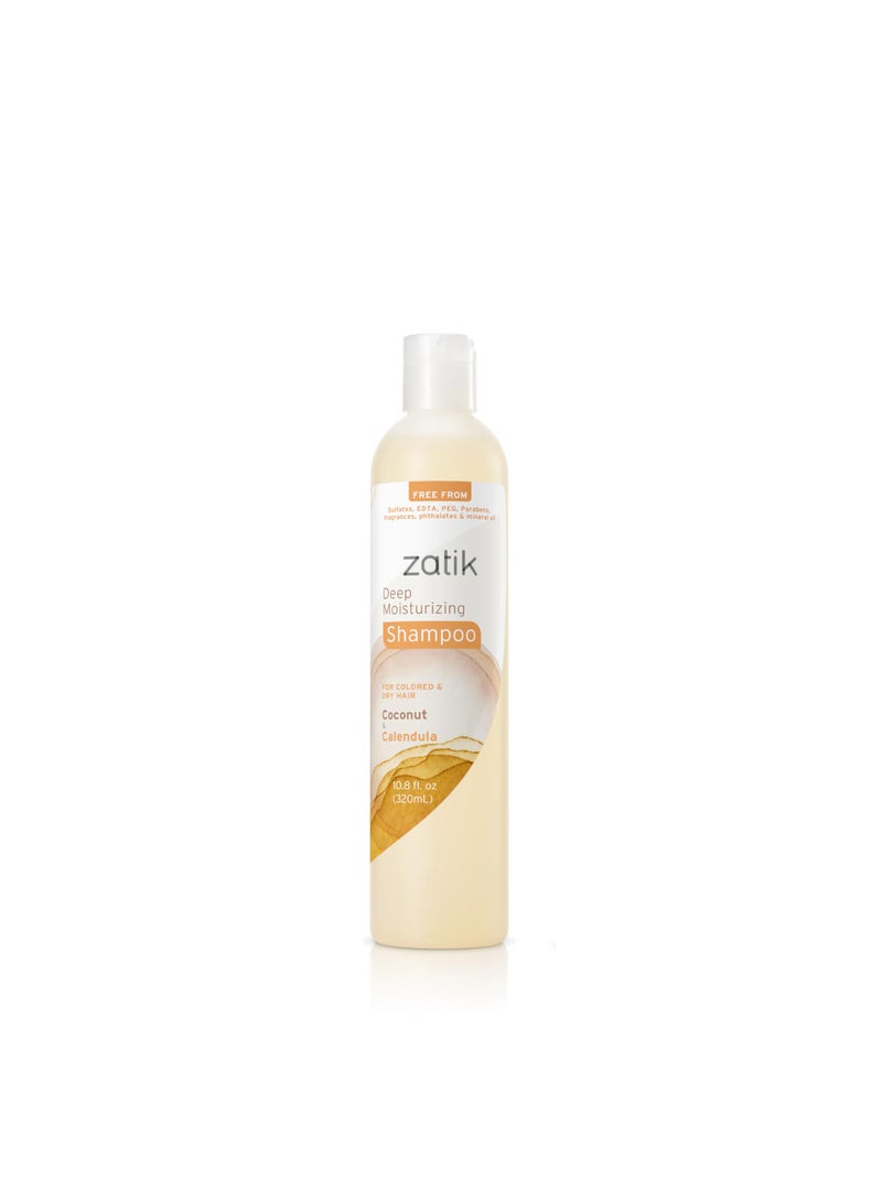 Zatik Naturals - Deep Moisturizing Shampoo + Conditioner Set - Coconut & Calendula, for Colored, Dry damaged Hair, Biodegradable, pH Balanced, FREE from Parabens, fragrances, 10.8 fl oz (One of Each) - Image 2