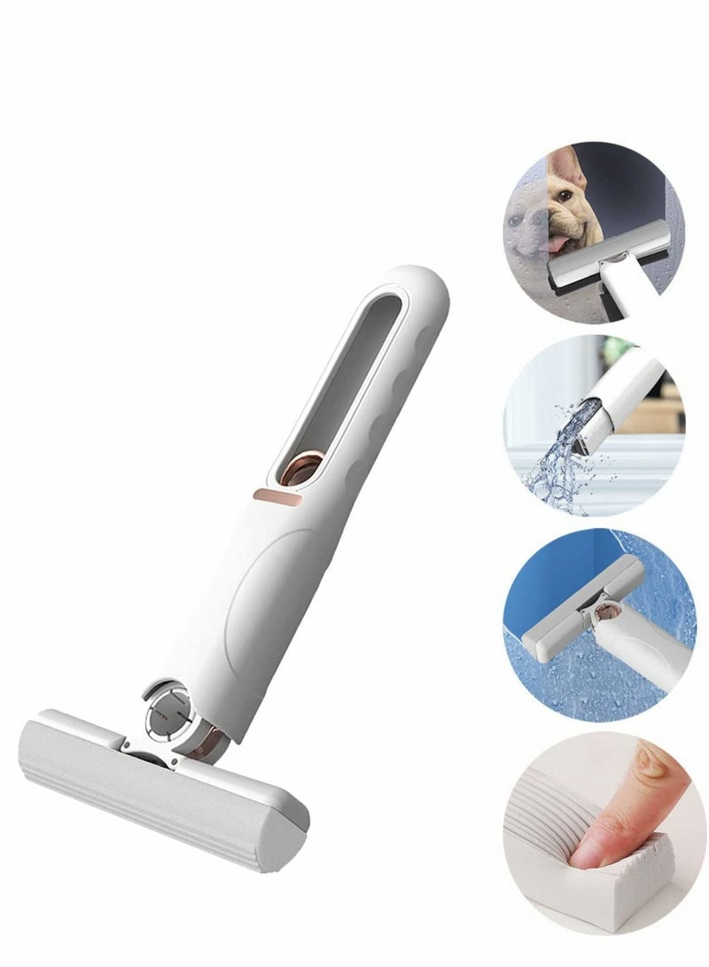 Excefore Portable Self-Squeeze Mini Mop Shirln Portable Mini Mop Cleanmop Mini Mop Mini Portable Mop Hand Free Squeeze Mop Wash Free Strong Absorbent Bathroom Kitchens  - Image 1