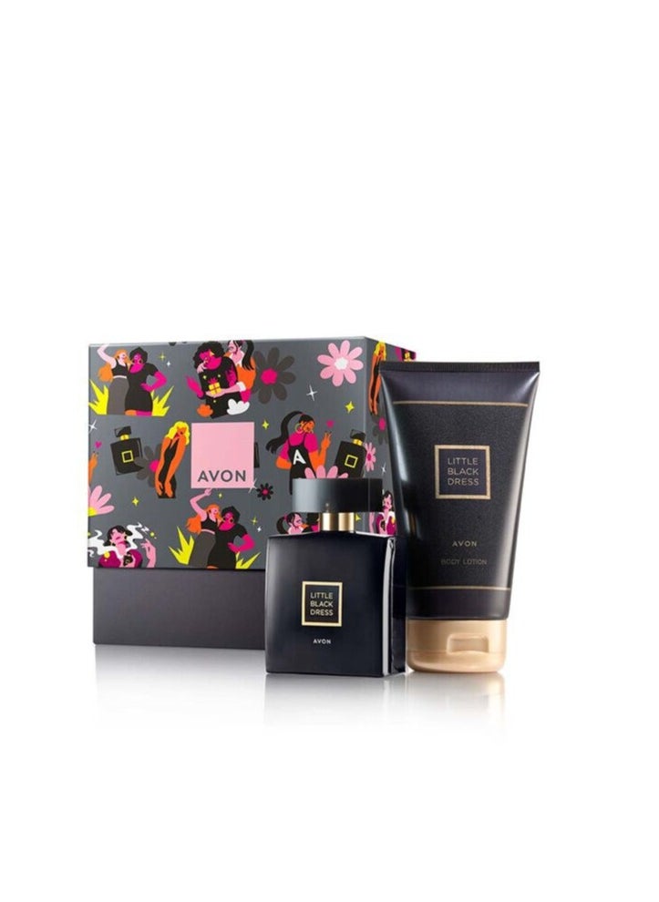 AVON AVON LITTLE BLACK Dress Gift Set 50ml EDP & 150ml Body Lotion New Boxed  - Image 2