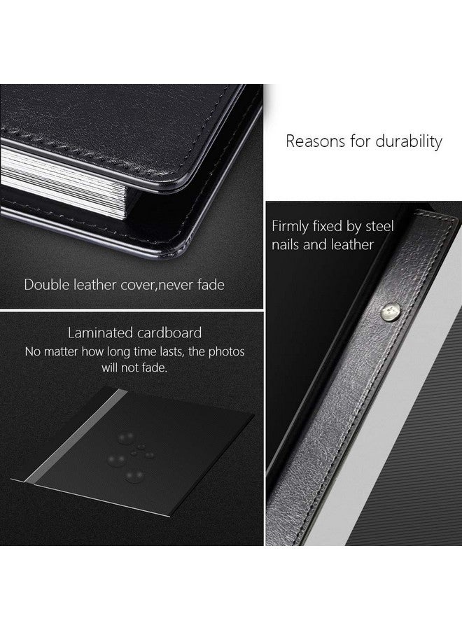 1DOT2 Self Adhesive Photo Album 60 Black Pages Self Stick Page Diy Anniversary Travel Memory Book Leather Cover Magnetic Scrapbook Family Album For Christmas Birthday Valentine’S Day Gifts - Image 3