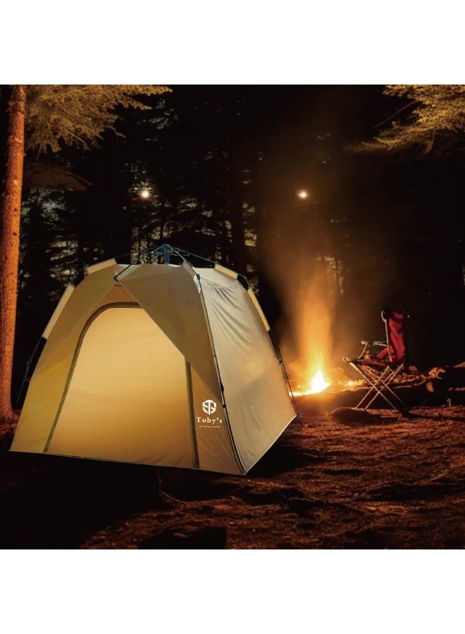 توبيز خيمة تخييم توبي الجديدة، خيمة أوتوماتيكية منبثقة، تتسع لأربعة أشخاص، خيمة خارجية، خيمة شاطئ، مقاومة للرياح والأمطار، واقية من الشمس بدون نافذة - Image 2