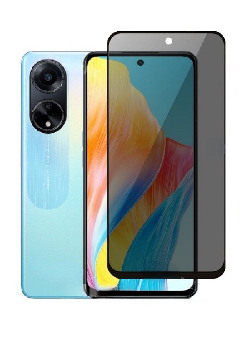 Super حماية شاشة زجاجية مقساة مضادة للتجسس للخصوصية مصممة لهاتف أوبو A98 تغطي الشاشة بالكامل وخالية من الفقاعات - Image 1