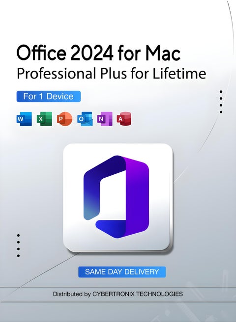 Microsoft Office 2024 for Mac | Professional Plus | Lifetime Subscription for 1 Device | Digital License | Same Day Delivery