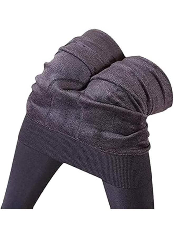 Girls Winter Warm Leggings High Waist Solid Color Velvet Leggings Soft Padded Fleece Lined Stretch Lycra Warm Pants Cozy Thick Winter Bottoms Comfortable Warm for Cold Weather - Image 2