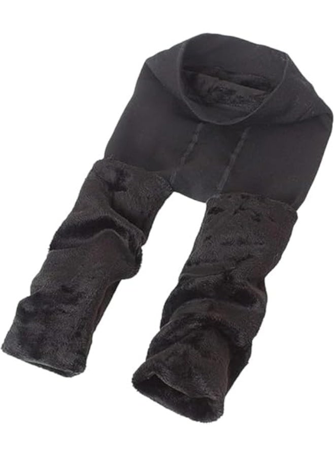 Girls Winter Warm Leggings High Waist Solid Color Velvet Leggings Soft Padded Fleece Lined Stretch Lycra Warm Pants Cozy Thick Winter Bottoms Comfortable Warm for Cold Weather - Image 3