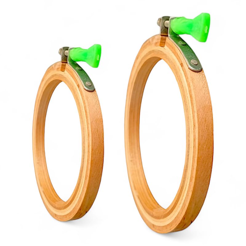 ADW CRAFT'S 12,14 INCHS Embroidery Wooden Hoop(3 PLY, Pack of 2),Wooden Hoop Ring for Embroidery Kit,Wooden Embroidery Hoop Ring Frame,Wooden Frames for Craft Hoop Frame,Mini Wooden Hoop,Embroidery Frame Wooden  - Image 1