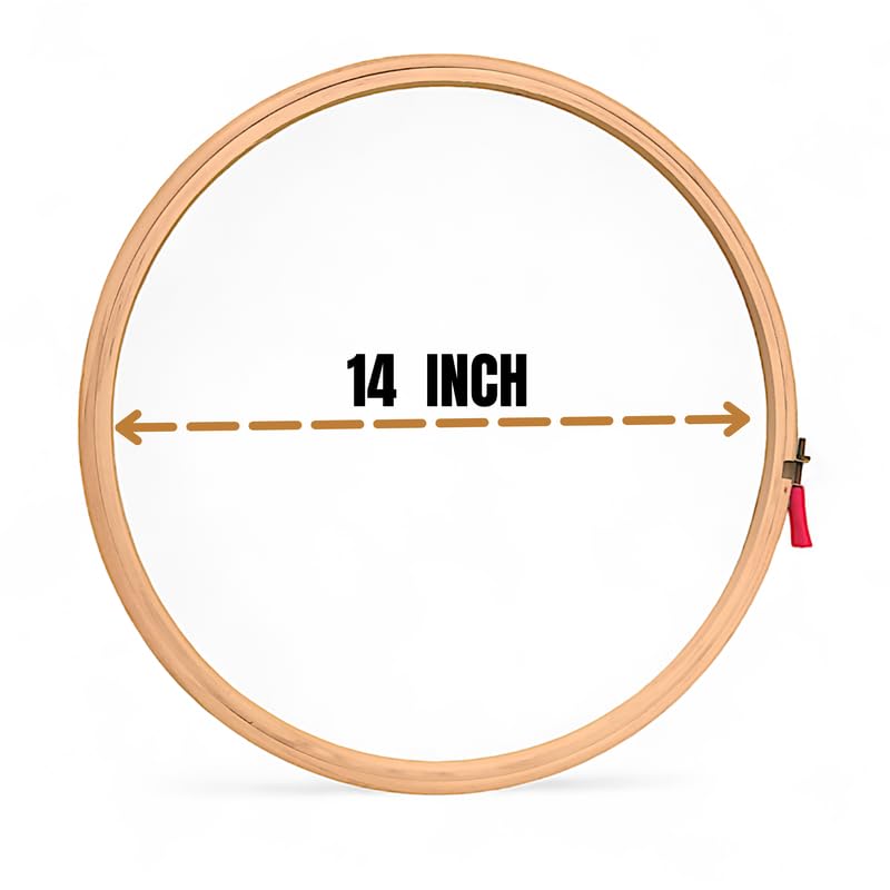 ADW CRAFT'S 12,14 INCHS Embroidery Wooden Hoop(3 PLY, Pack of 2),Wooden Hoop Ring for Embroidery Kit,Wooden Embroidery Hoop Ring Frame,Wooden Frames for Craft Hoop Frame,Mini Wooden Hoop,Embroidery Frame Wooden  - Image 3