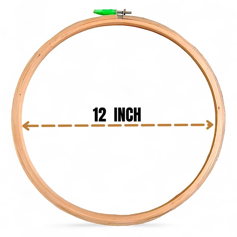 ADW CRAFT'S 12,14 INCHS Embroidery Wooden Hoop(3 PLY, Pack of 2),Wooden Hoop Ring for Embroidery Kit,Wooden Embroidery Hoop Ring Frame,Wooden Frames for Craft Hoop Frame,Mini Wooden Hoop,Embroidery Frame Wooden  - Image 2