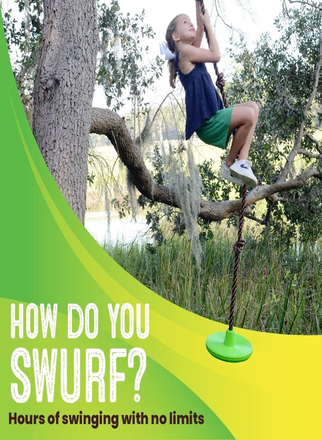 Swurfer Disco Tree Swing - Swing Sets for Backyard, Outdoor Swing, Swingset Outdoor for Kids, Easy Installation, Heavy Duty, Adjustable Climbing Rope, Weather Resistant, Up to 200lbs, Ages 6 and Up - Image 5