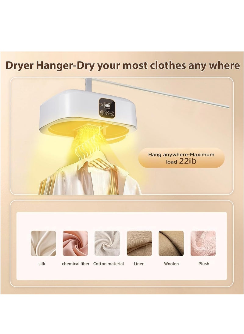 GUDOO Electric Clothes Dryer Heat Pump Dryers 2H Quickly Drying 600W Energy-Efficient Timer UV Sterilization Wet Laundry Fast Drying Portable Clothes Dryer for Light Clothes  - Image 2