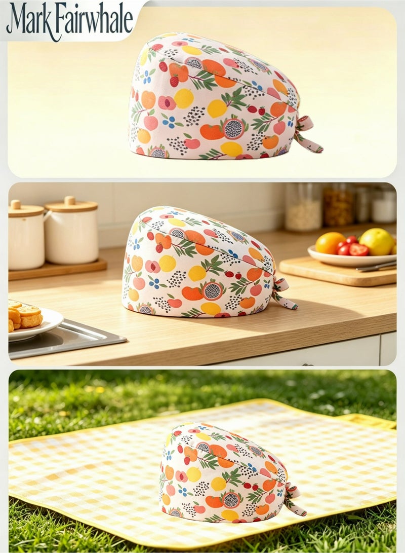 Mark Fairwhale New Fruit Themed Printed Three Piece Medical Surgical Cap - Image 5