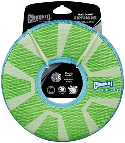 Chuckit 2 Pack of Max Glow Zipflight Dog Toys Medium 85Inch2 - Image 1