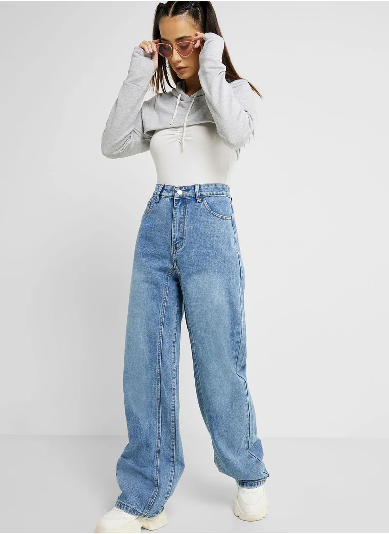 Ginger Bleached High Waist Wide Leg Jeans