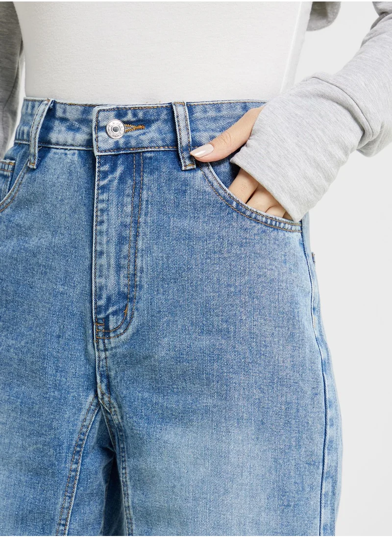 Ginger Bleached High Waist Wide Leg Jeans