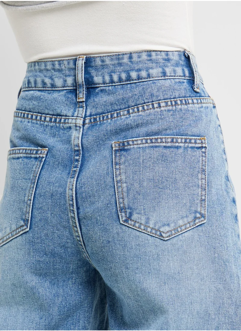 Ginger Bleached High Waist Wide Leg Jeans