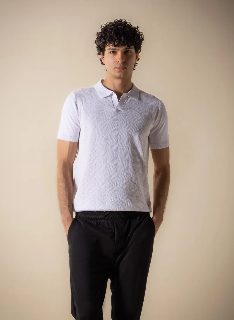 شايبس TEXTURED KNIT SLIM POLO SHIRT