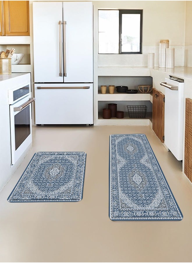 Generic - 2 PCS Kitchen Floor Mats Rugs Set, Cushion Floor Carpet, Waterproof, Oil Resistant and Anti-Fatigue PU Standing Mat for Kitchen, Floor, Office, Sink, Laundry 45*75CM+45*120CM - Image 1