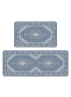 2 PCS Kitchen Floor Mats Rugs Set, Cushion Floor Carpet, Waterproof, Oil Resistant and Anti-Fatigue PU Standing Mat for Kitchen, Floor, Office, Sink, Laundry 45*75CM+45*120CM