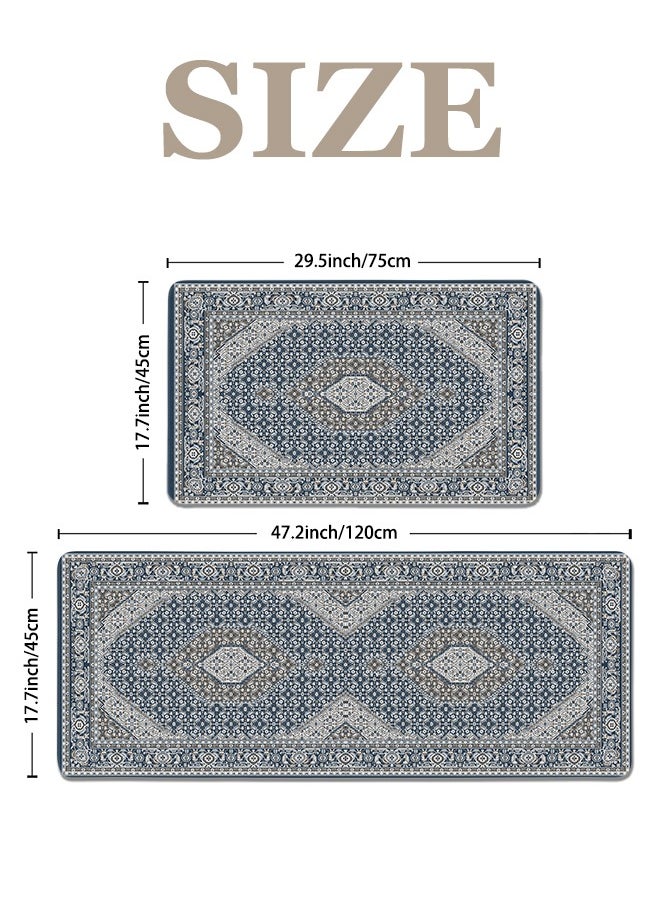 Generic - 2 PCS Kitchen Floor Mats Rugs Set, Cushion Floor Carpet, Waterproof, Oil Resistant and Anti-Fatigue PU Standing Mat for Kitchen, Floor, Office, Sink, Laundry 45*75CM+45*120CM - Image 1