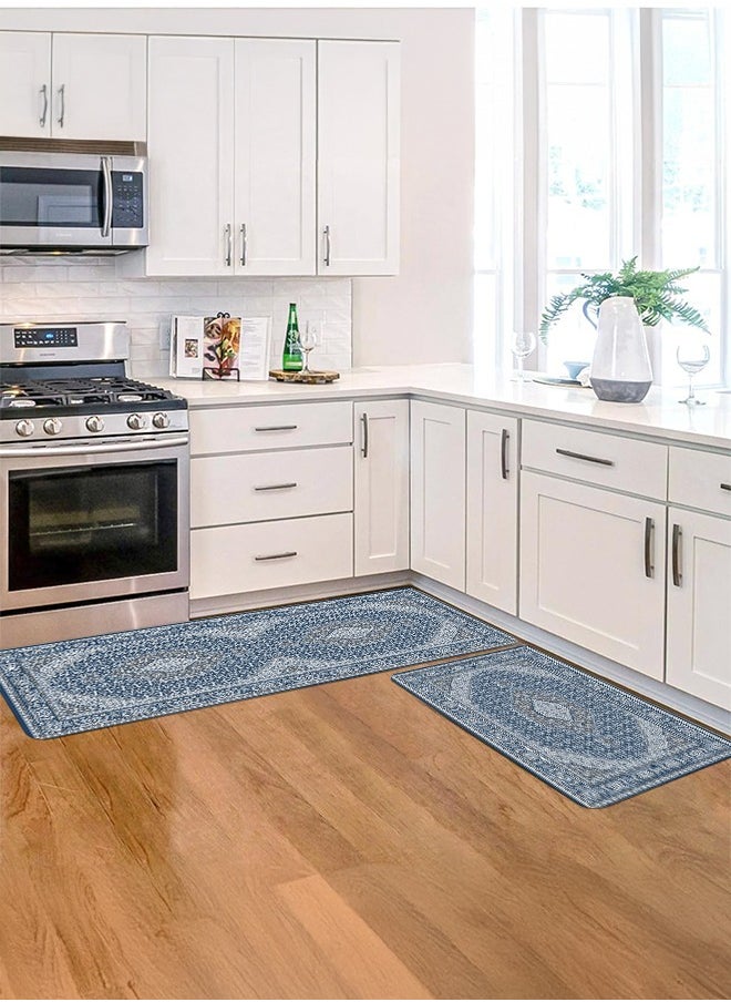 Generic - 2 PCS Kitchen Floor Mats Rugs Set, Cushion Floor Carpet, Waterproof, Oil Resistant and Anti-Fatigue PU Standing Mat for Kitchen, Floor, Office, Sink, Laundry 45*75CM+45*120CM - Image 1