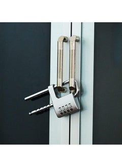 Rubik Padlock with Adjustable Long Shakle, 4 Digits Combination Lock for School Gym Toolbox Closet Wardrobe Gate Bicycle Cabinet Door Handles (1 Pack, Silver)  - Image 3