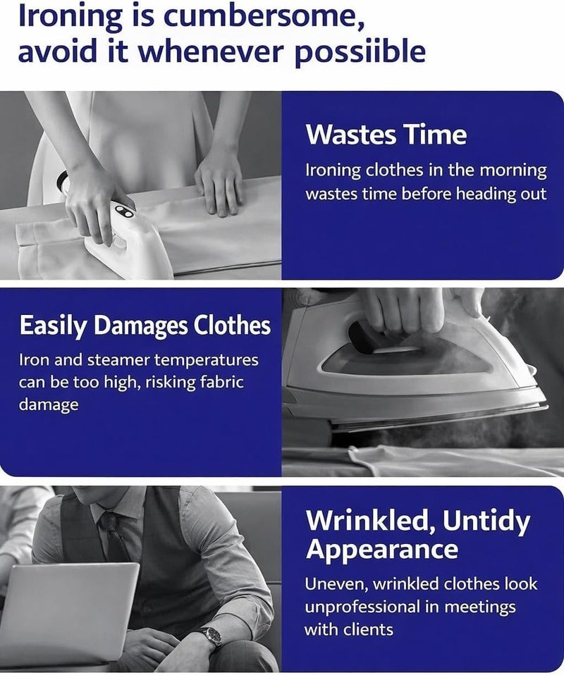 Wrinkle Remover Spray for Clothes 260ml – Instant Fabric Straightening & Ironing Spray No Iron, Deodorizer & Refresher for Clothes, Travel, Home, Office, Safe on All Fabric Types - Image 2