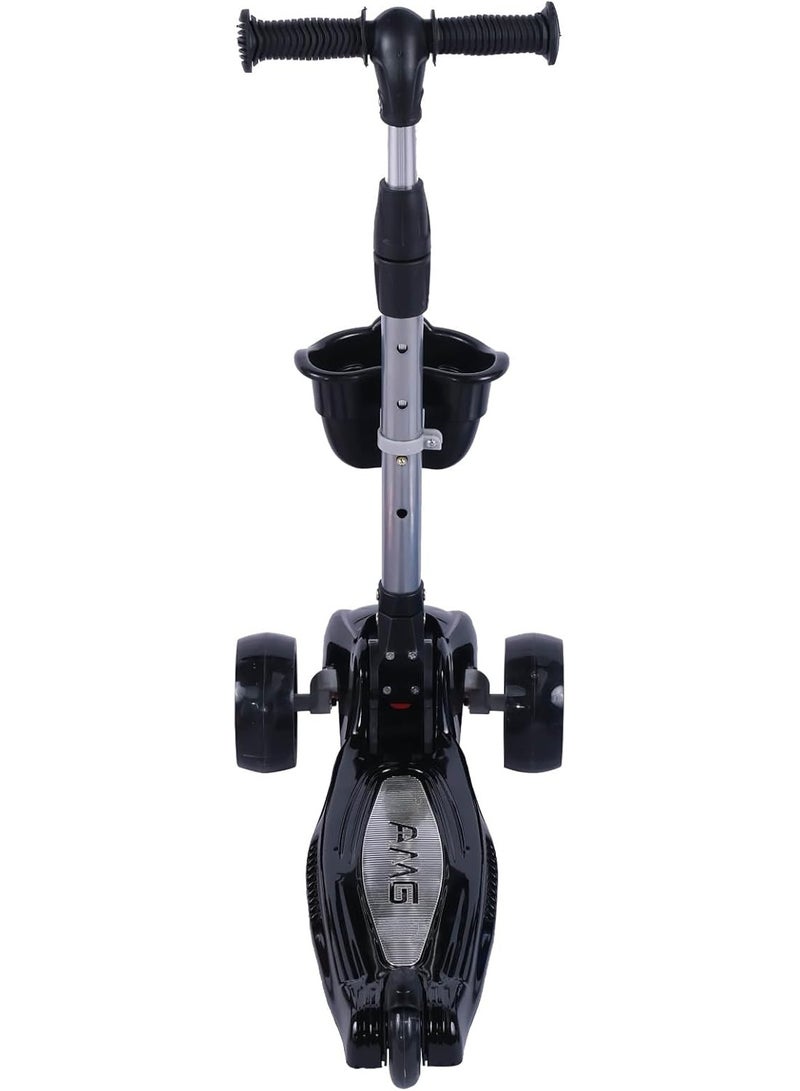 Top Gear Foldable 3-Wheel Kick Scooter for Kids Ages 3-10 | Adjustable Height, Light-Up PU Wheels, Music & Front Basket - Image 2