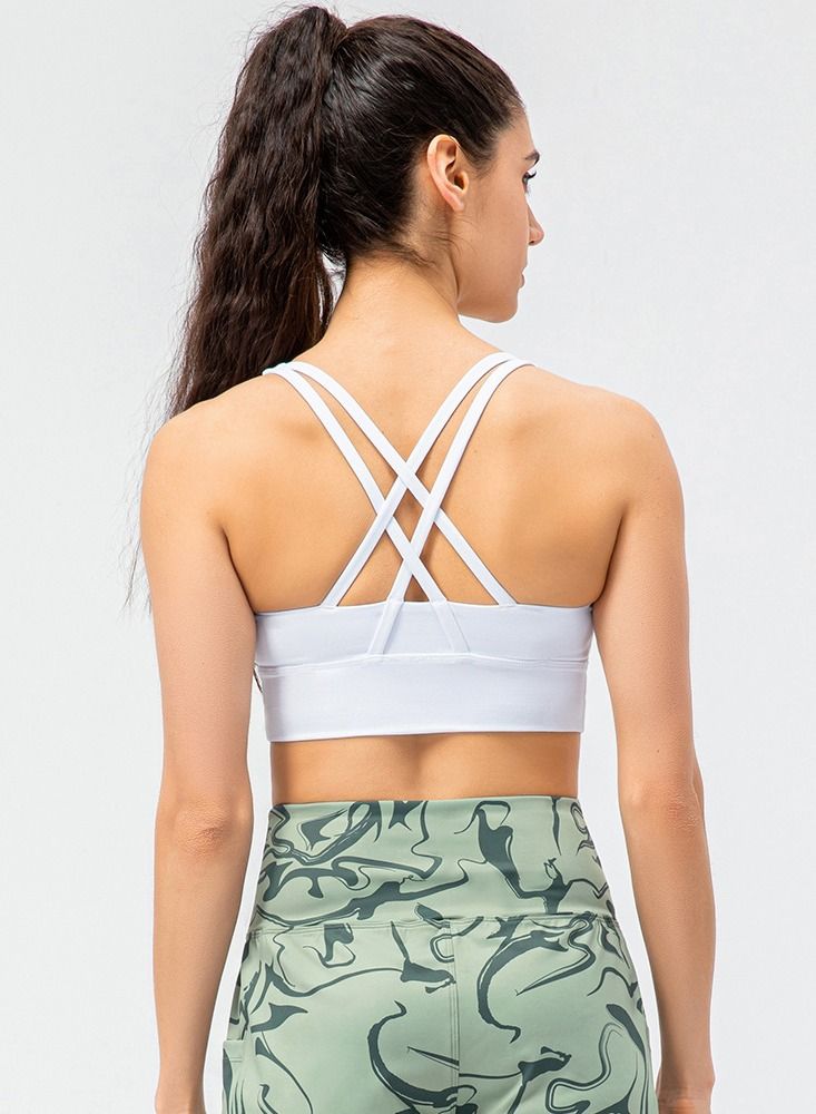 Loquat New  nylon shock gathering running bra yoga vest  - Image 2
