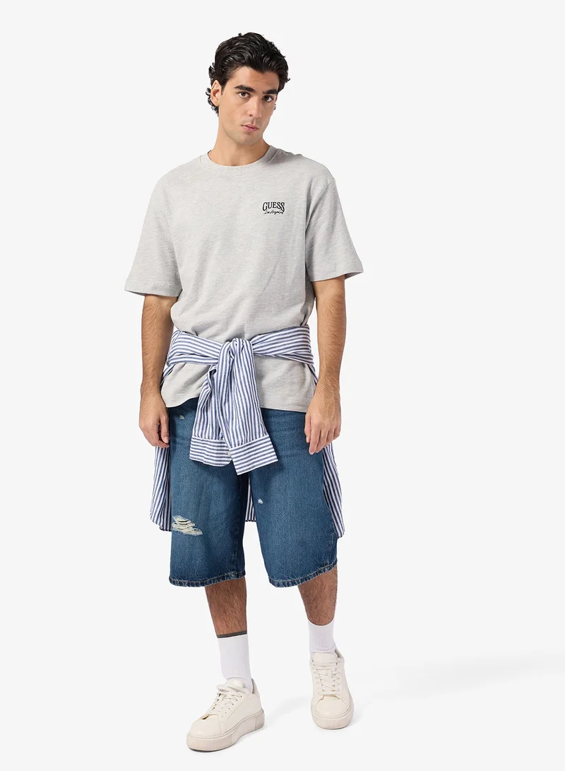GUESS  Crew Neck Short Sleeve Sailing Ship Tee for Men | Best Price UAE
