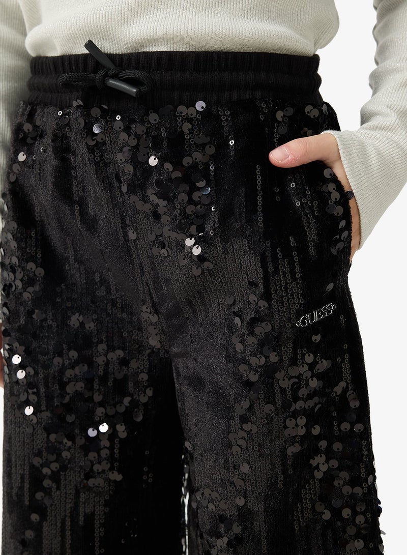 GUESS Kids Sequins Wide Leg Pants - Image 4