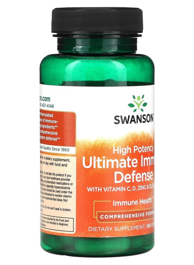 SWANSON دفاع المناعة النهائي عالي الفعالية مع فيتامين C والزنك والبرسيم الأسود 60 كبسولة - Image 2