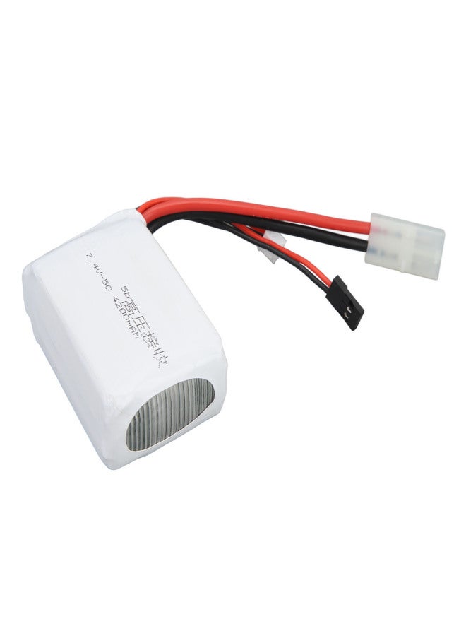 بطارية ليثيوم بوليمر 5T 7.4V 4200mAh عالية الجهد، مناسبة لأجهزة استقبال سيارات التحكم عن بعد من تامييا. - Image 5