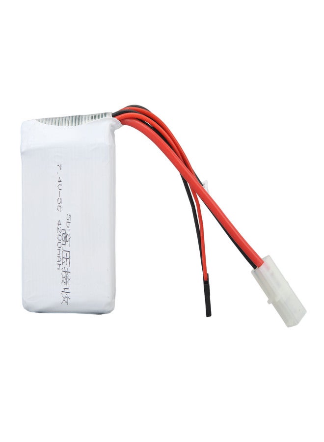 بطارية ليثيوم بوليمر 5T 7.4V 4200mAh عالية الجهد، مناسبة لأجهزة استقبال سيارات التحكم عن بعد من تامييا. - Image 1
