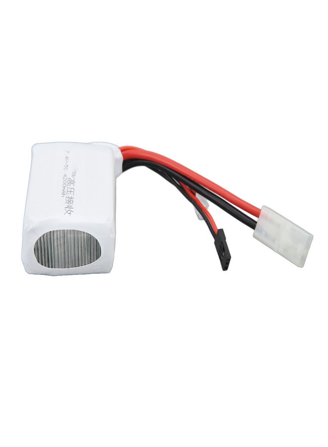 بطارية ليثيوم بوليمر 5T 7.4V 4200mAh عالية الجهد، مناسبة لأجهزة استقبال سيارات التحكم عن بعد من تامييا. - Image 3