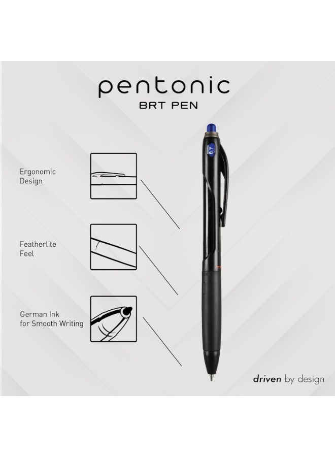 Pentonic Bentonic BR-T Retractable Ballpoint Pens, 10-Pack, Blue Ink, 0.7mm Fine Point, Smooth Writing for Diaries, Office, and School - Image 5