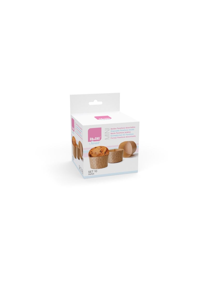 ibili أطقم قوالب بانيتون القابلة للاستخدام مرة واحدة 5 قطع، أكواب خبز مثقبة للبانيتون، ورق فرن مقاوم للحرارة، مثالي للخبز والتجميد، يتضمن وصفة، مثالي للحلويات المنزلية وخبز العطلات - Image 3