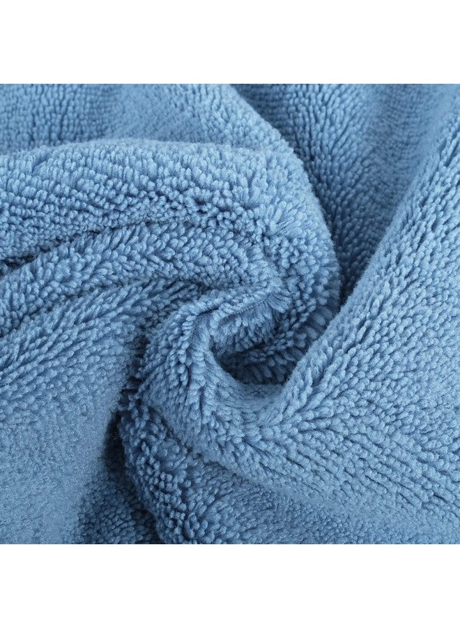 POLYTE Quick Dry Lint Free Microfiber Hand Towel, 16 x 30 in, Set of 4 (Blue) - Image 3