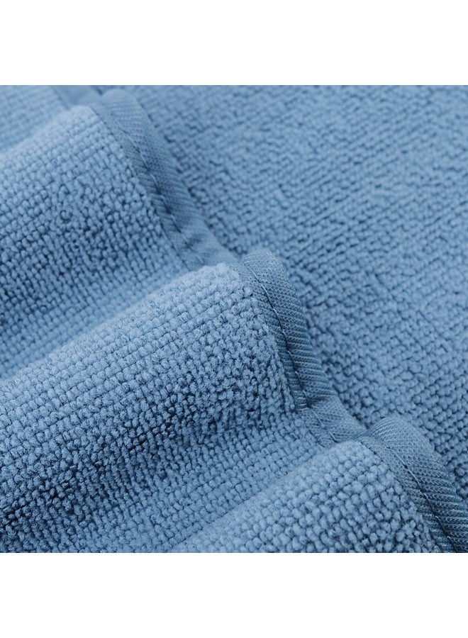 POLYTE Quick Dry Lint Free Microfiber Hand Towel, 16 x 30 in, Set of 4 (Blue) - Image 4
