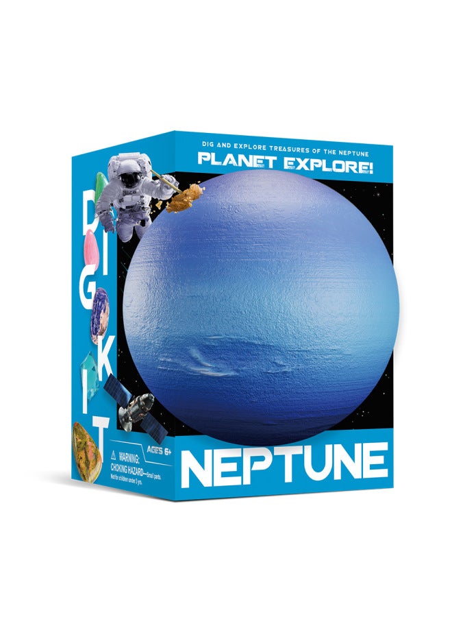 Children's Moon Blind Box Wandering Earth Science Popularization Solar System Eight Planets Exploration Digging Gem Archaeological Toys-Color:Neptune Exploration Excavation  - Image 1