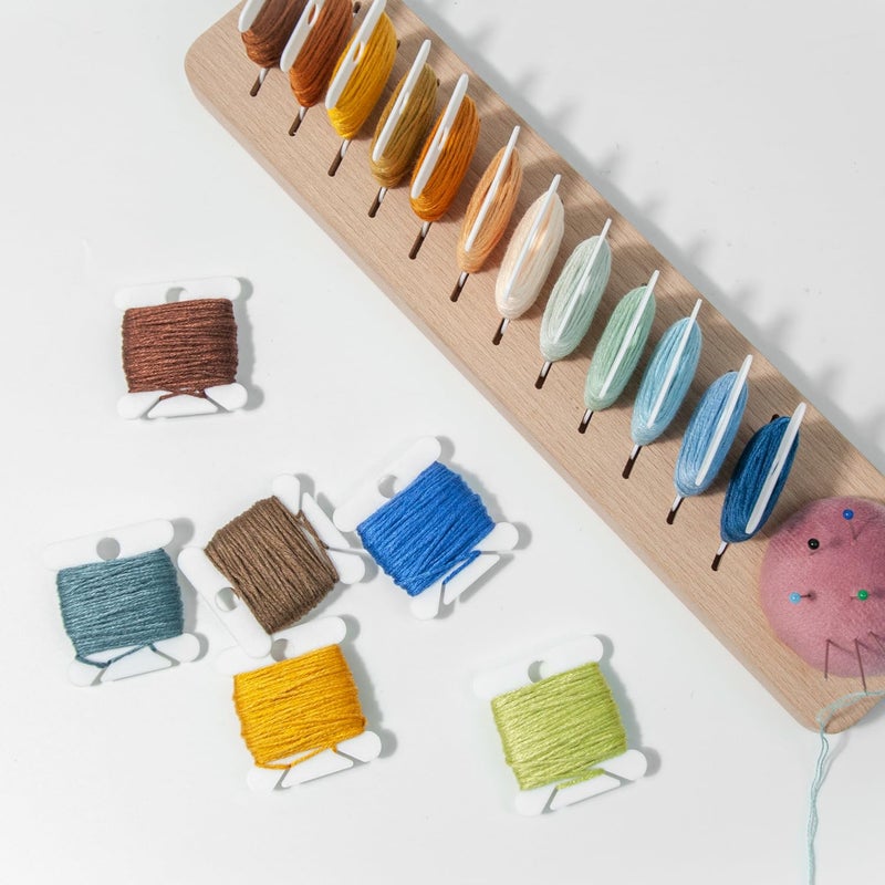 Lampstop Bobbin Rack for Embroidery Floss Beech Wood Floss Organizer (Rectangle) - Image 4