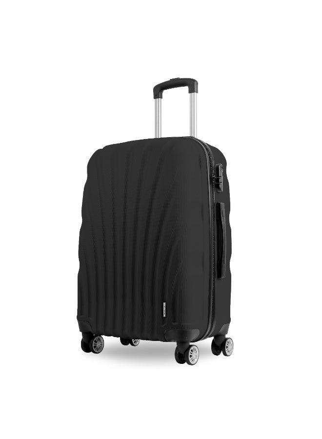 Reflection ABS Carry On Suitcase Airline Approved, Lightweight 24 Inch  Luggage- 360° Silent Wheels, ABS Hard Luggage Trolley, Spinner Wheels, Travel Luggage  (24-Inch , Black) - Image 1