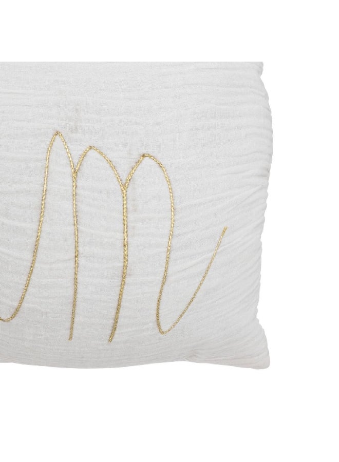 atmosphera Lili Dream Embroidered Rectangular Decorative Cushion White 50 x 30 cm 195896A - Image 2