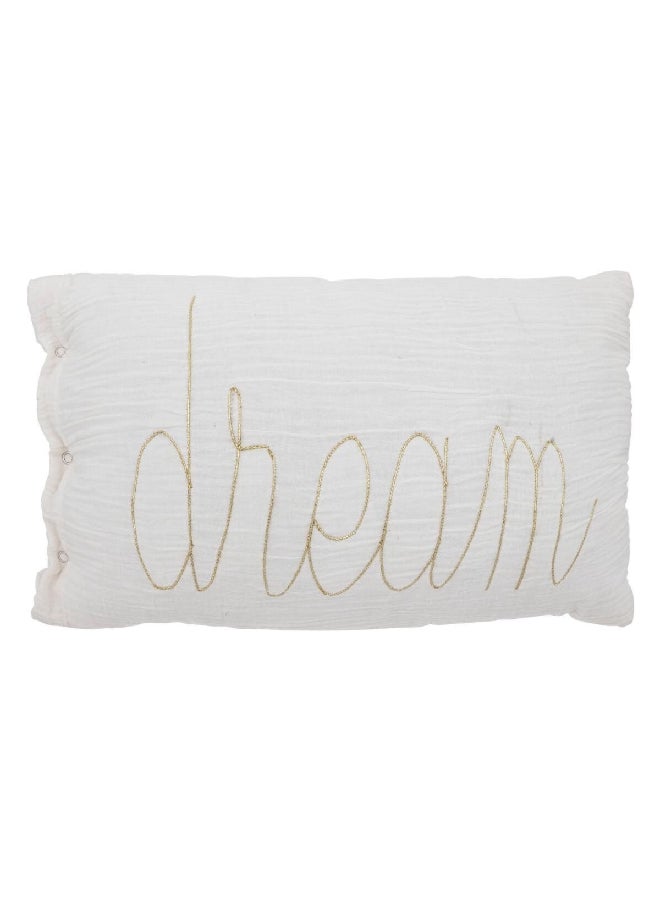 atmosphera Lili Dream Embroidered Rectangular Decorative Cushion White 50 x 30 cm 195896A - Image 1