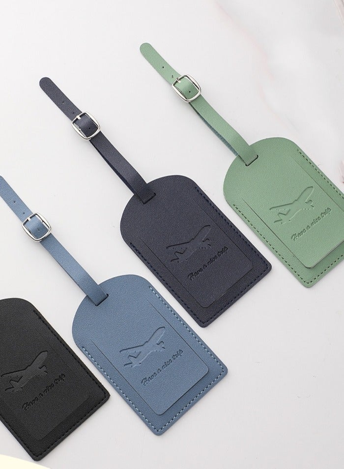 بطاقات حقائب السفر، 6 قطع من جلد البولي يوريثان مجموعة بطاقات حقائب سفر مخصصة، بطاقات سفر مع بطاقة هوية الاسم وأشرطة مشبك متينة، ملصقات تعريفية للحقائب - Image 2