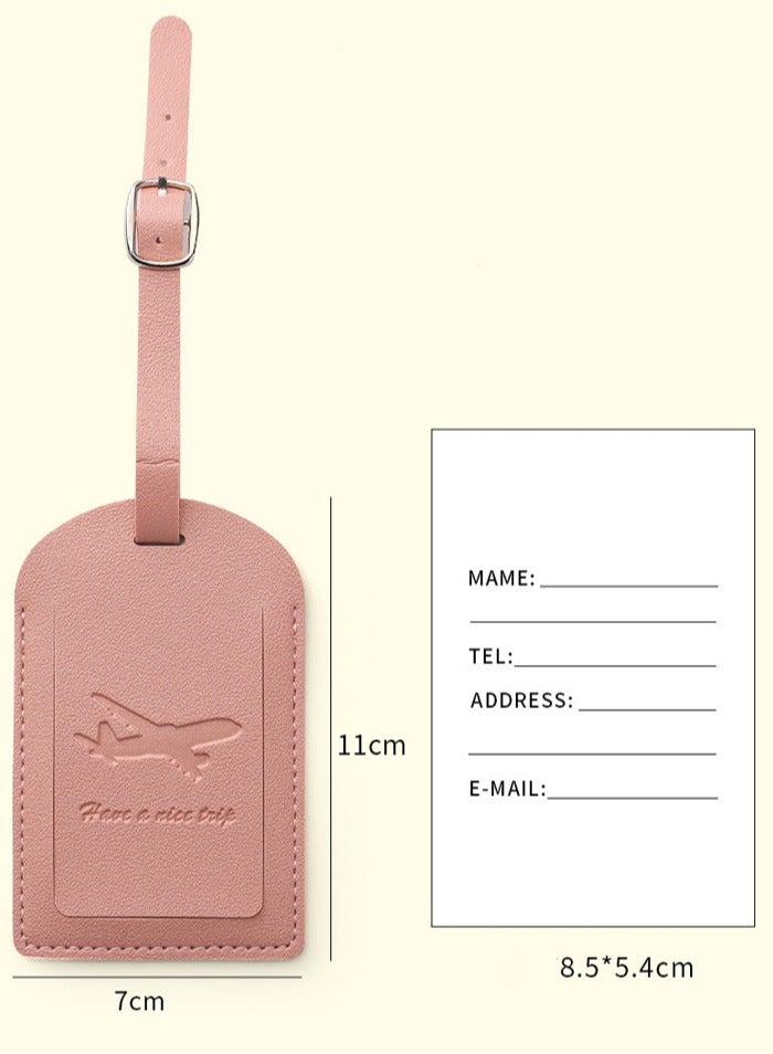 بطاقات حقائب السفر، 6 قطع من جلد البولي يوريثان مجموعة بطاقات حقائب سفر مخصصة، بطاقات سفر مع بطاقة هوية الاسم وأشرطة مشبك متينة، ملصقات تعريفية للحقائب - Image 3