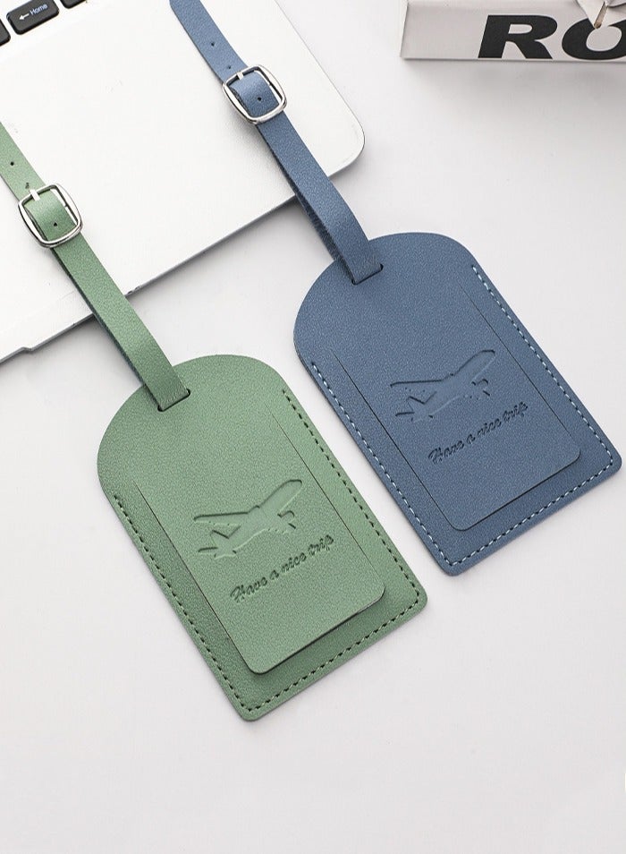 بطاقات حقائب السفر، 6 قطع من جلد البولي يوريثان مجموعة بطاقات حقائب سفر مخصصة، بطاقات سفر مع بطاقة هوية الاسم وأشرطة مشبك متينة، ملصقات تعريفية للحقائب - Image 4